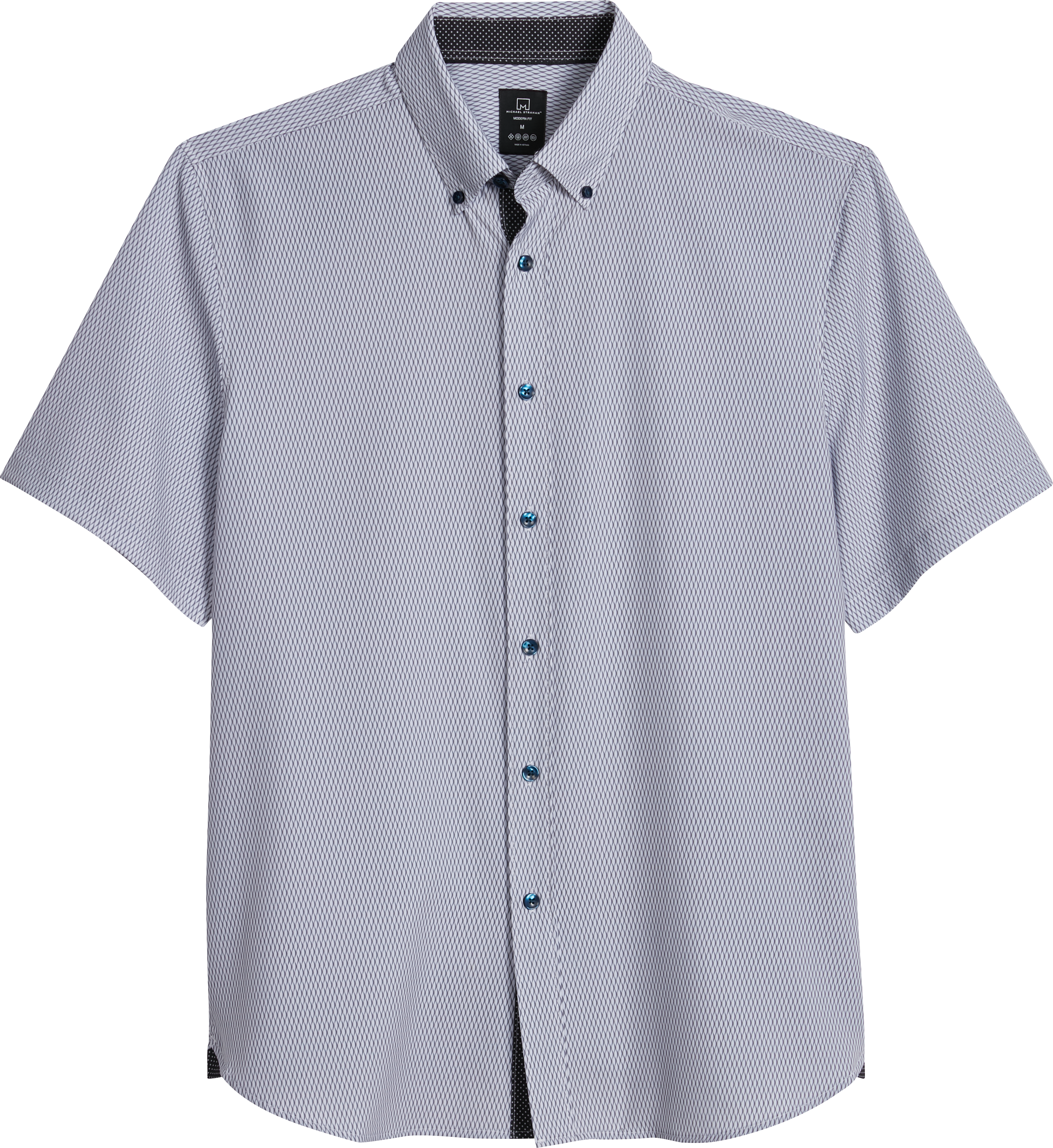 Michael Strahan Modern Fit Short Sleeve Woven Pattern Casual Shirt