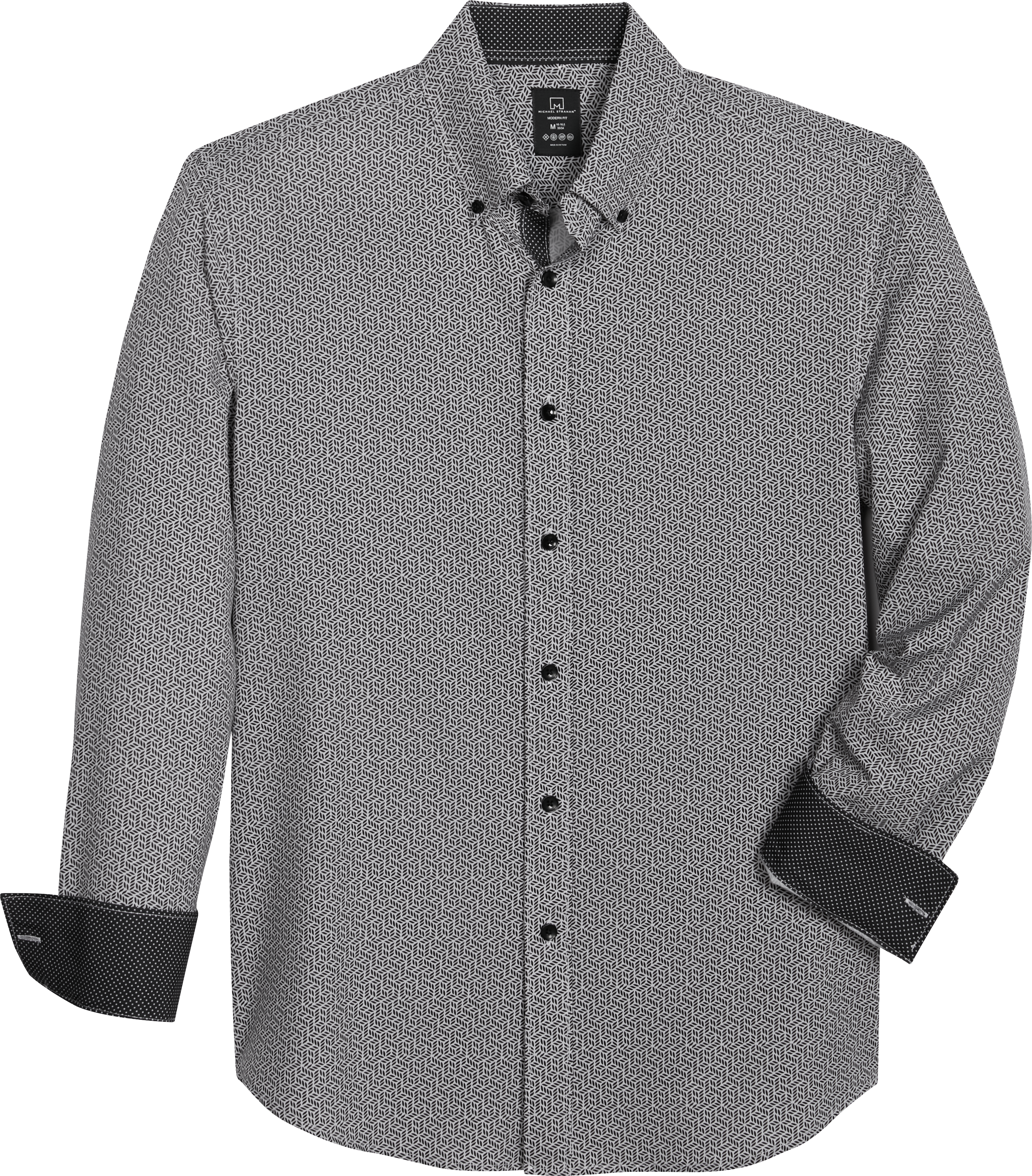Michael Strahan Modern Fit 4-Way Stretch Pinwheel Print Casual Shirt