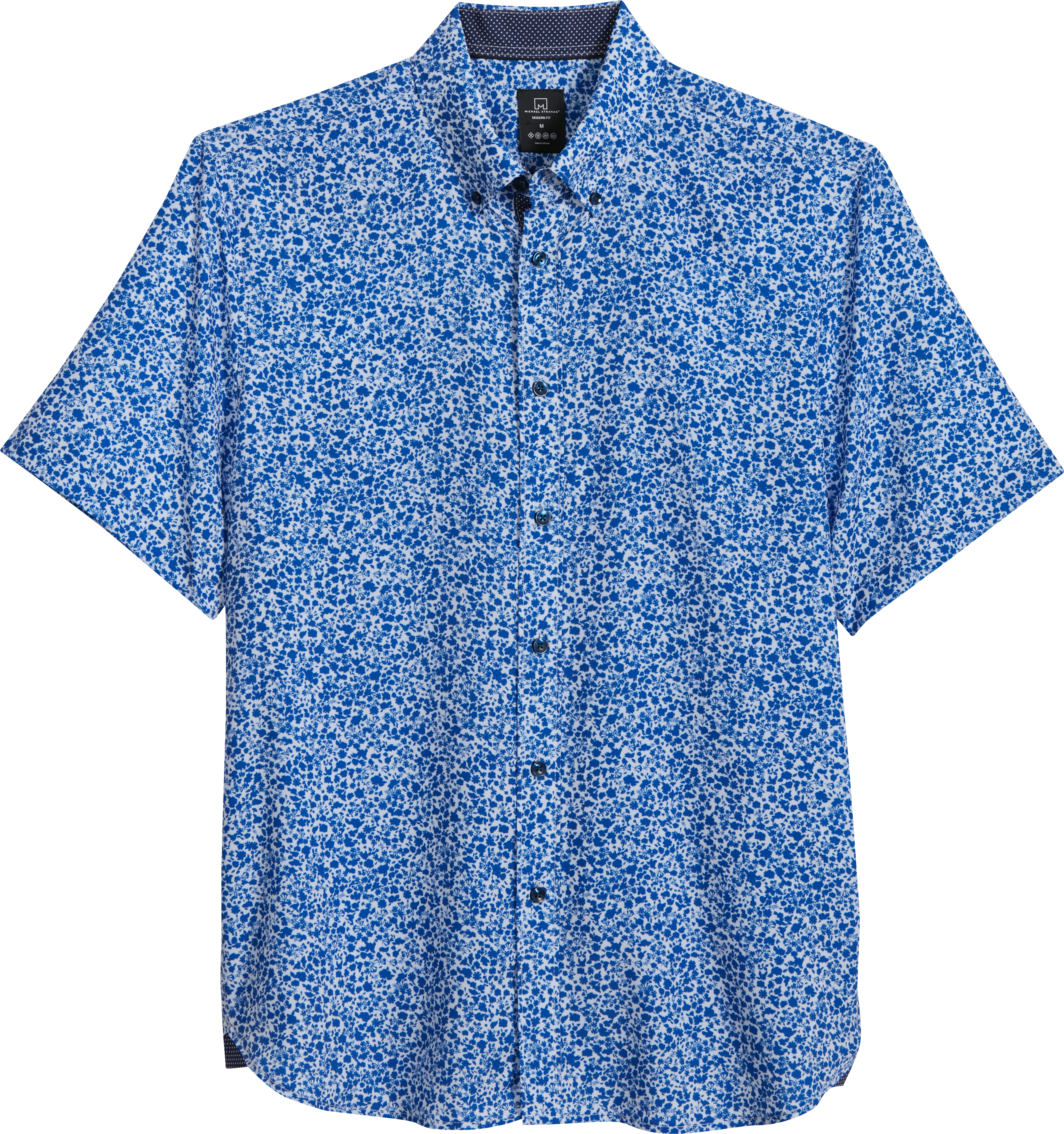 Michael Strahan Modern Fit 4-Way Stretch Short Sleeve Floral Casual Shirt