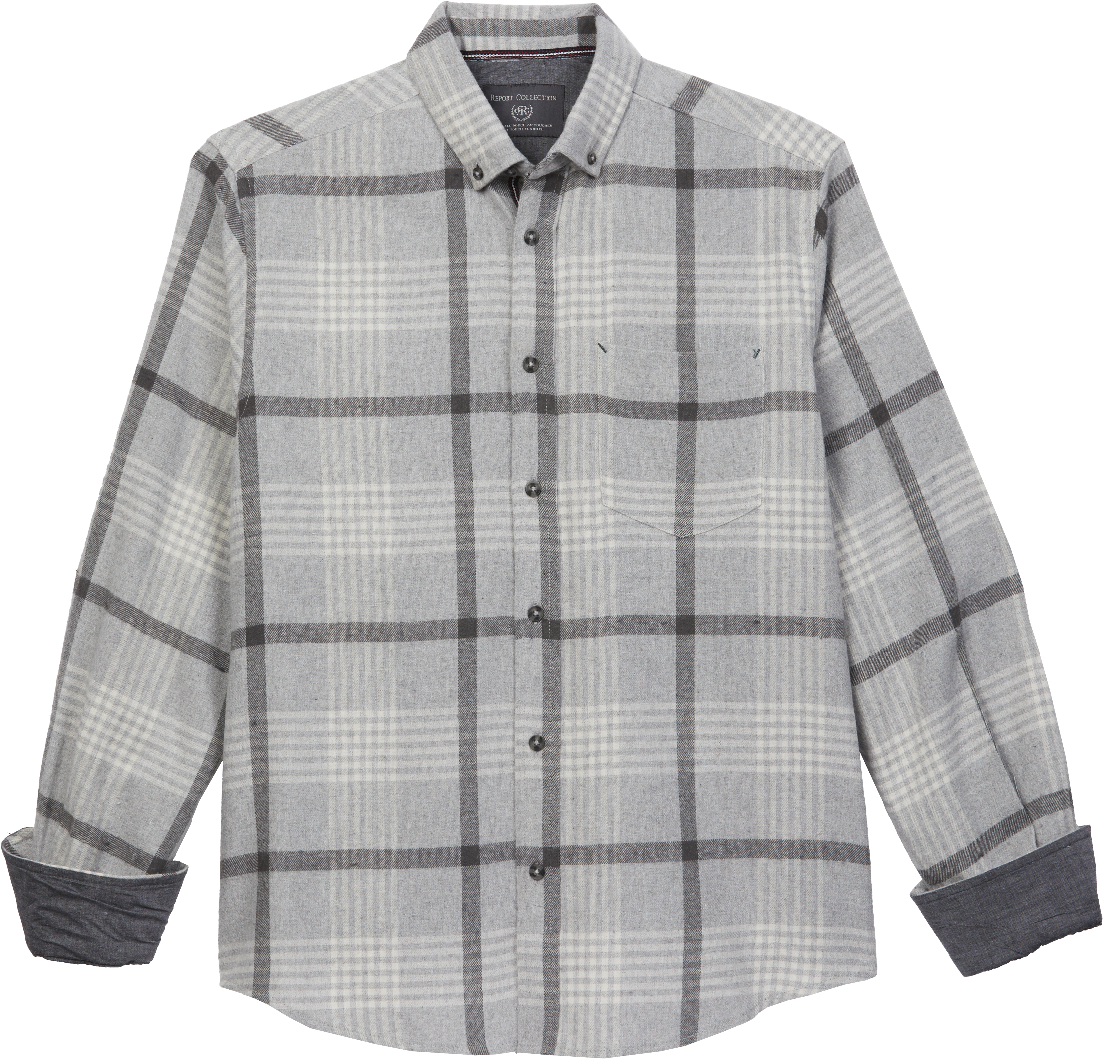 Report Collection Recycled Flannel Plaid Casual Shirt