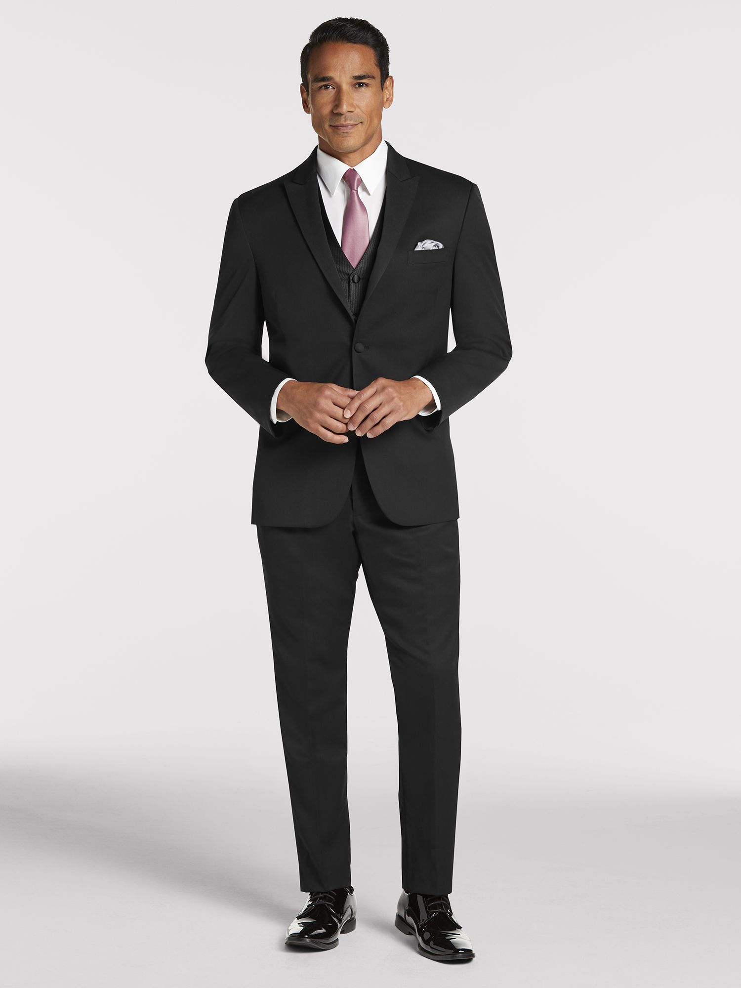 Black Peak Lapel Tuxedo by Joseph Abboud | Tuxedo Rental | Moores Clothing