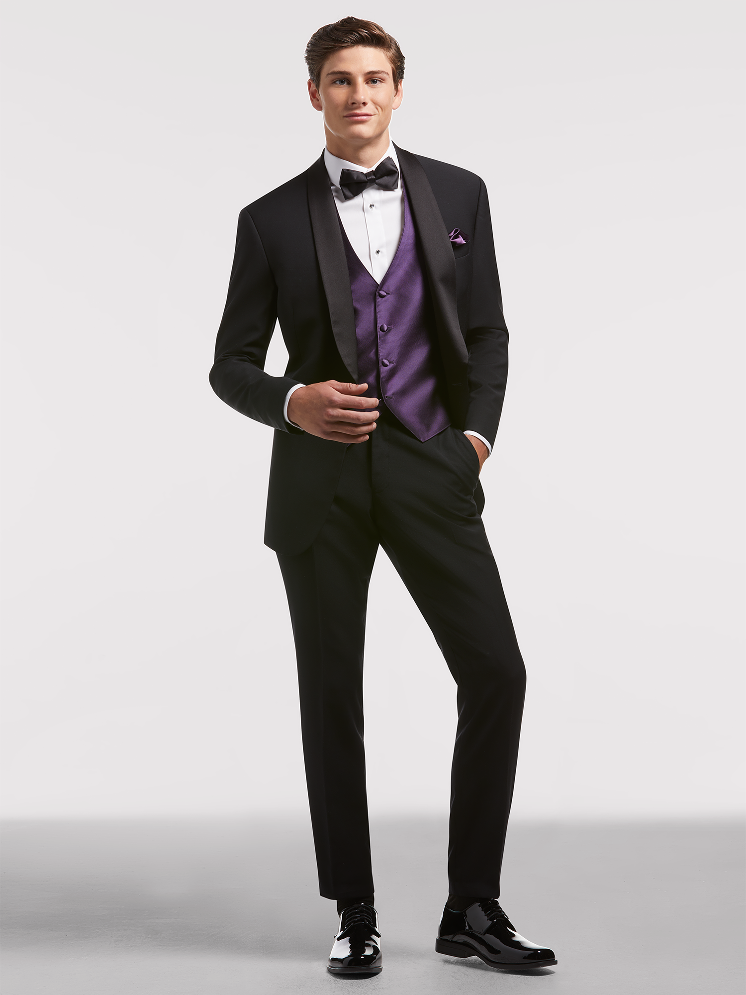 Black Shawl Lapel Tuxedo by Calvin Klein l Tuxedo Rental | Moores Clothing